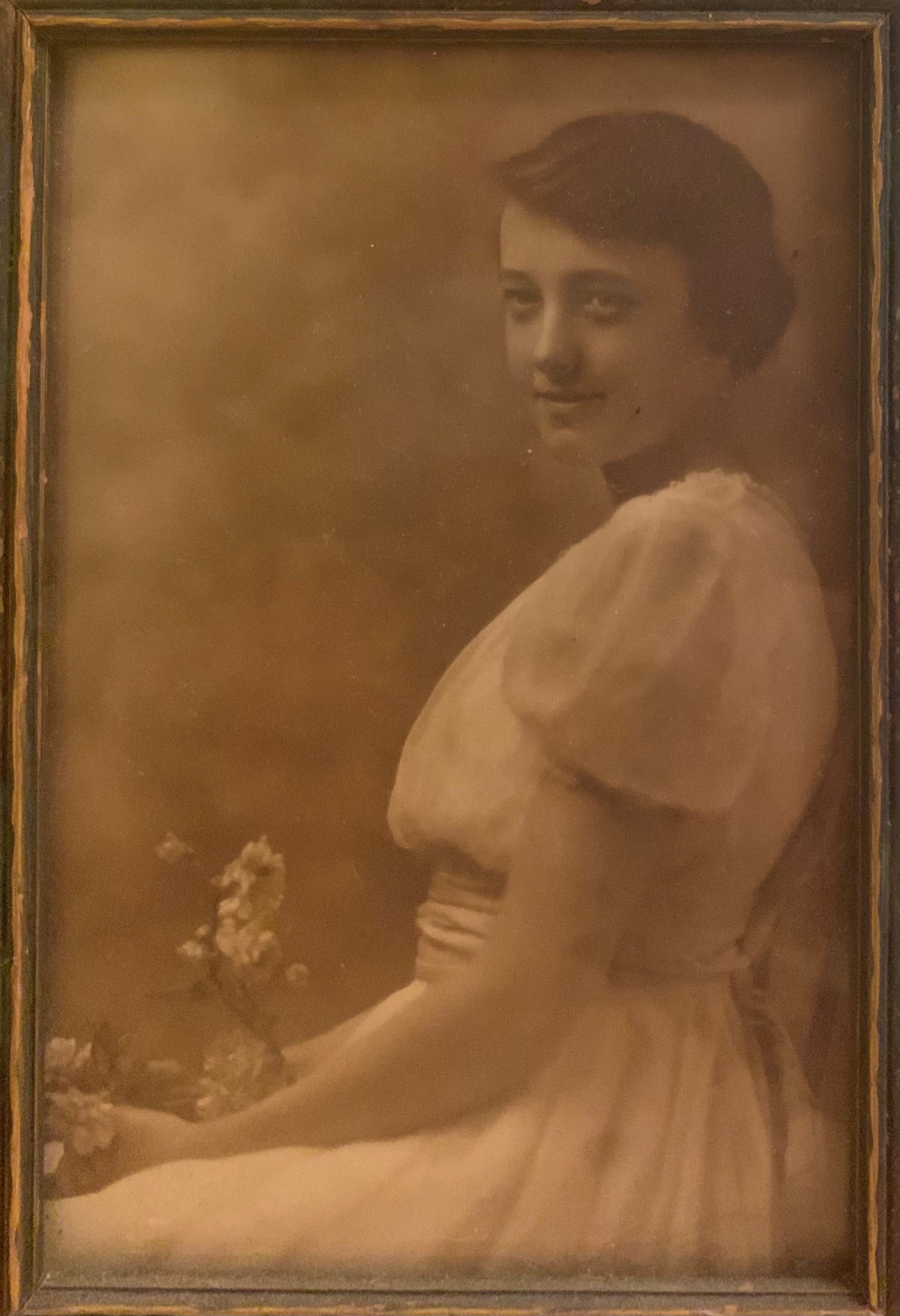A portrait of the author's great-grandmother when she was a young nurse.